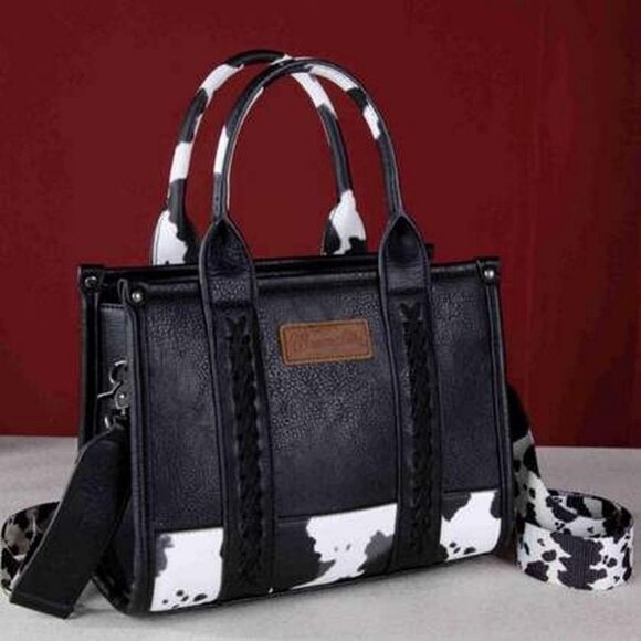 Wrangler Cow Print Concealed Carry Tote/Crossbody  Handbag Purse Western - Picture 1 of 4